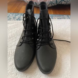 Loeffler Randall rubber lace up rain boots